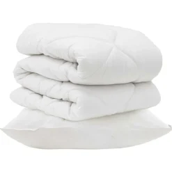 vidaXL Dekbed met kussen 2 pcs Wit Microvezel