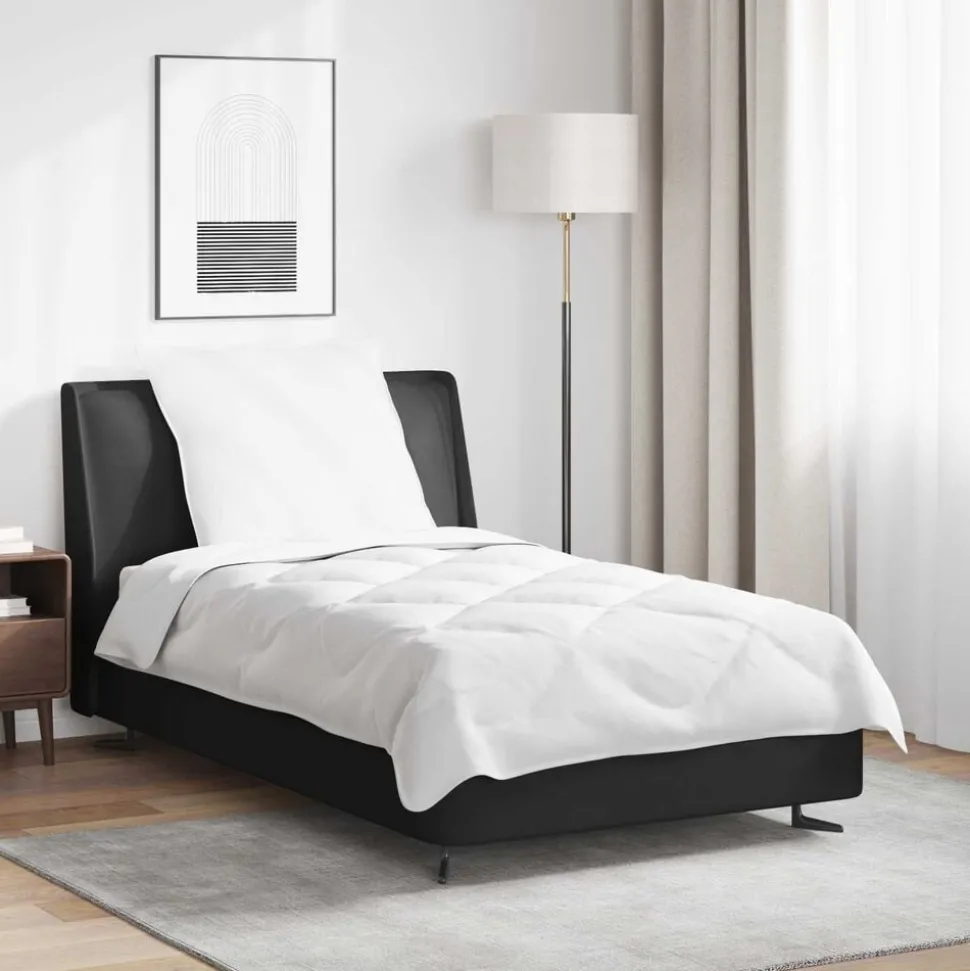 vidaXL Dekbed met kussen 2 pcs Wit Microvezel