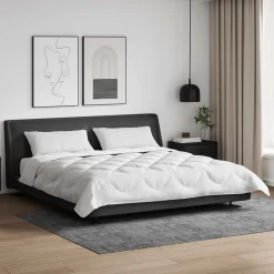 vidaXL Dekbed met kussen 3 pcs Wit Microfibre