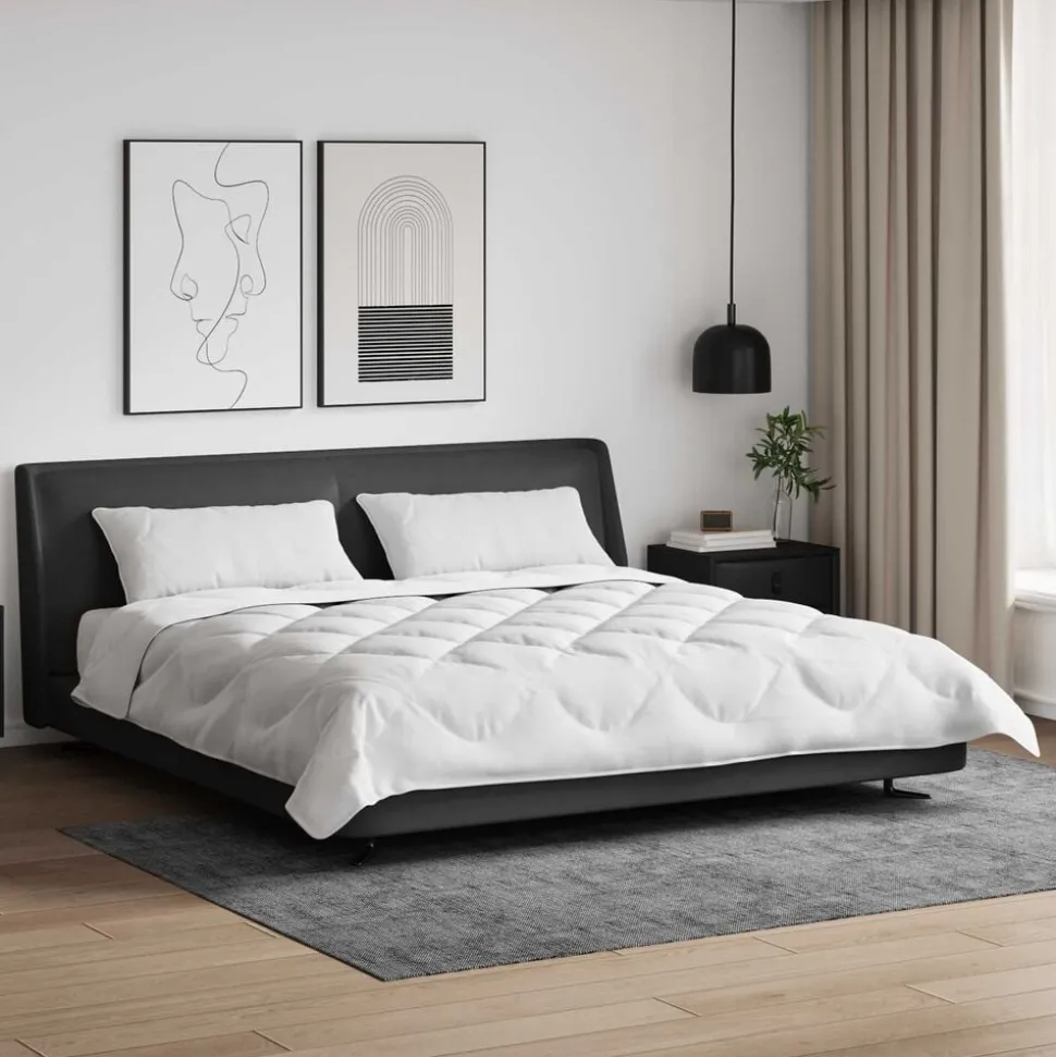 vidaXL Dekbed met kussen 3 pcs Wit Microfibre