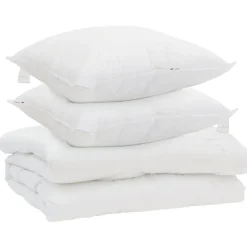 vidaXL Dekbed met kussen 3 pcs Wit Microfibre