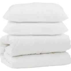 vidaXL Dekbed met kussen 3 pcs Wit Microfibre