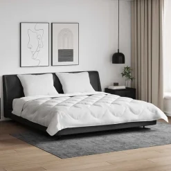 vidaXL Dekbed met kussen 3 pcs Wit Microfibre