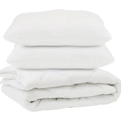 vidaXL Dekbed met kussen 3 pcs Wit Microvezel