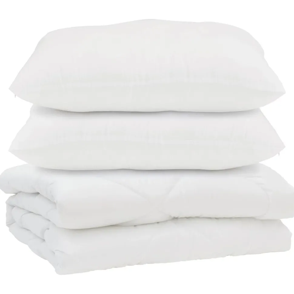 vidaXL Dekbed met kussen 3 pcs Wit Microfibre