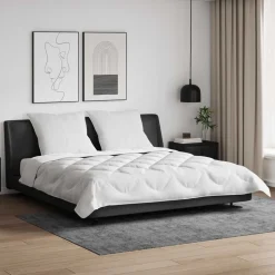 vidaXL Dekbed met kussen 3 pcs Wit Microfibre