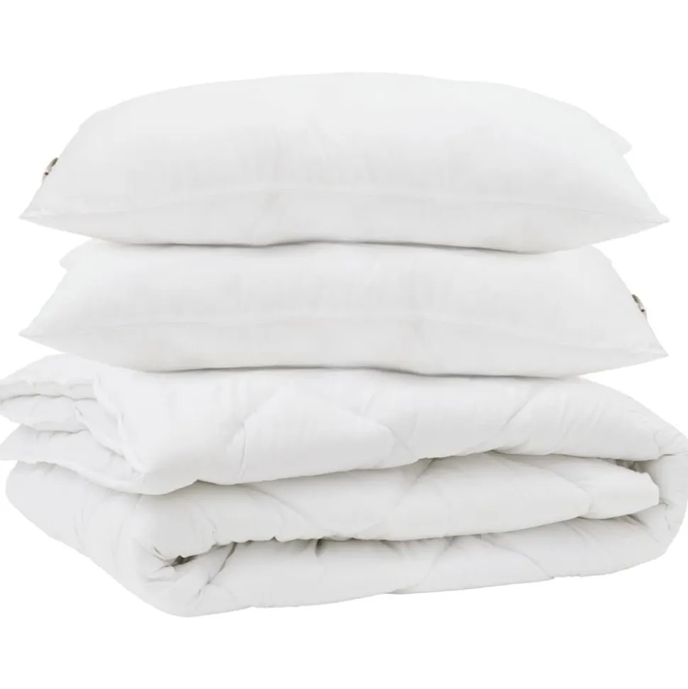vidaXL Dekbed met kussen 3 pcs Wit Microfibre
