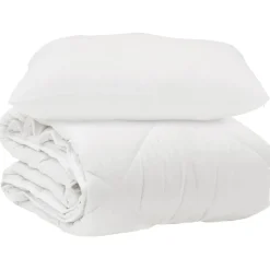 vidaXL Dekbed met kussen 2 pcs Wit Microvezel