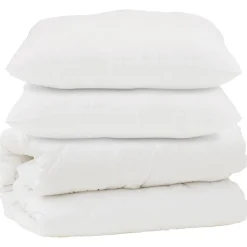 vidaXL Dekbed met kussen 3 pcs Wit Microfibre