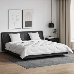 vidaXL Dekbed met kussen 3 pcs Wit Microfibre