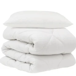 vidaXL Dekbed met kussen 2 pcs Wit Microvezel