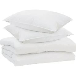 vidaXL Dekbed met kussen 3 pcs Wit Microfibre