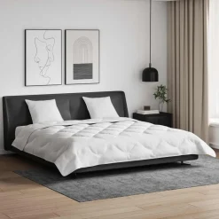 vidaXL Dekbed met kussen 3 pcs Wit Microfibre