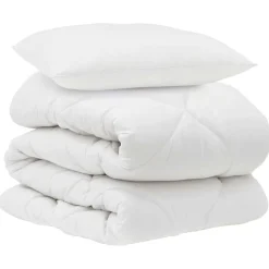 vidaXL Dekbed met kussen 2 pcs Wit Microvezel