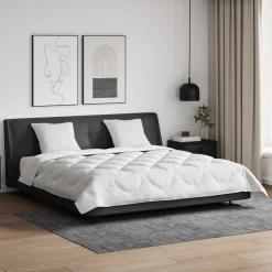 vidaXL Dekbed met kussen 3 pcs Wit Microvezel
