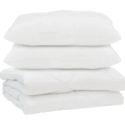 vidaXL Dekbed met kussen 3 pcs Wit Microfibre