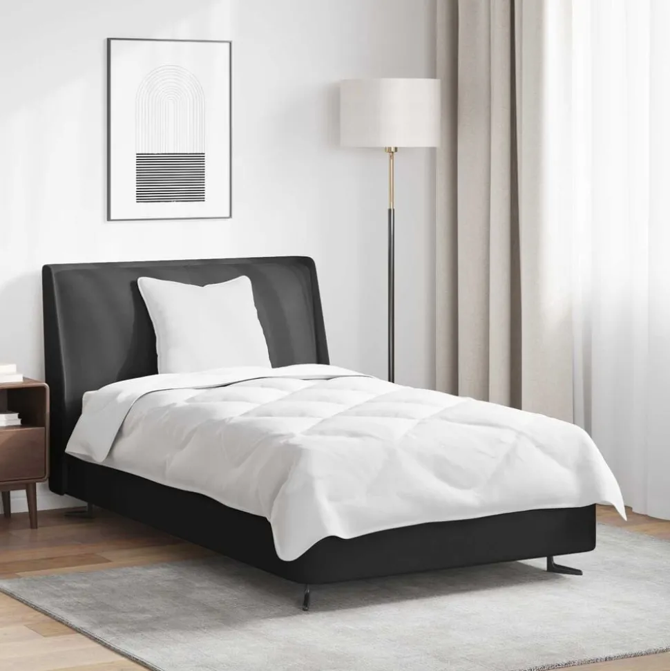 vidaXL Dekbed met kussen 2 pcs Wit Microvezel