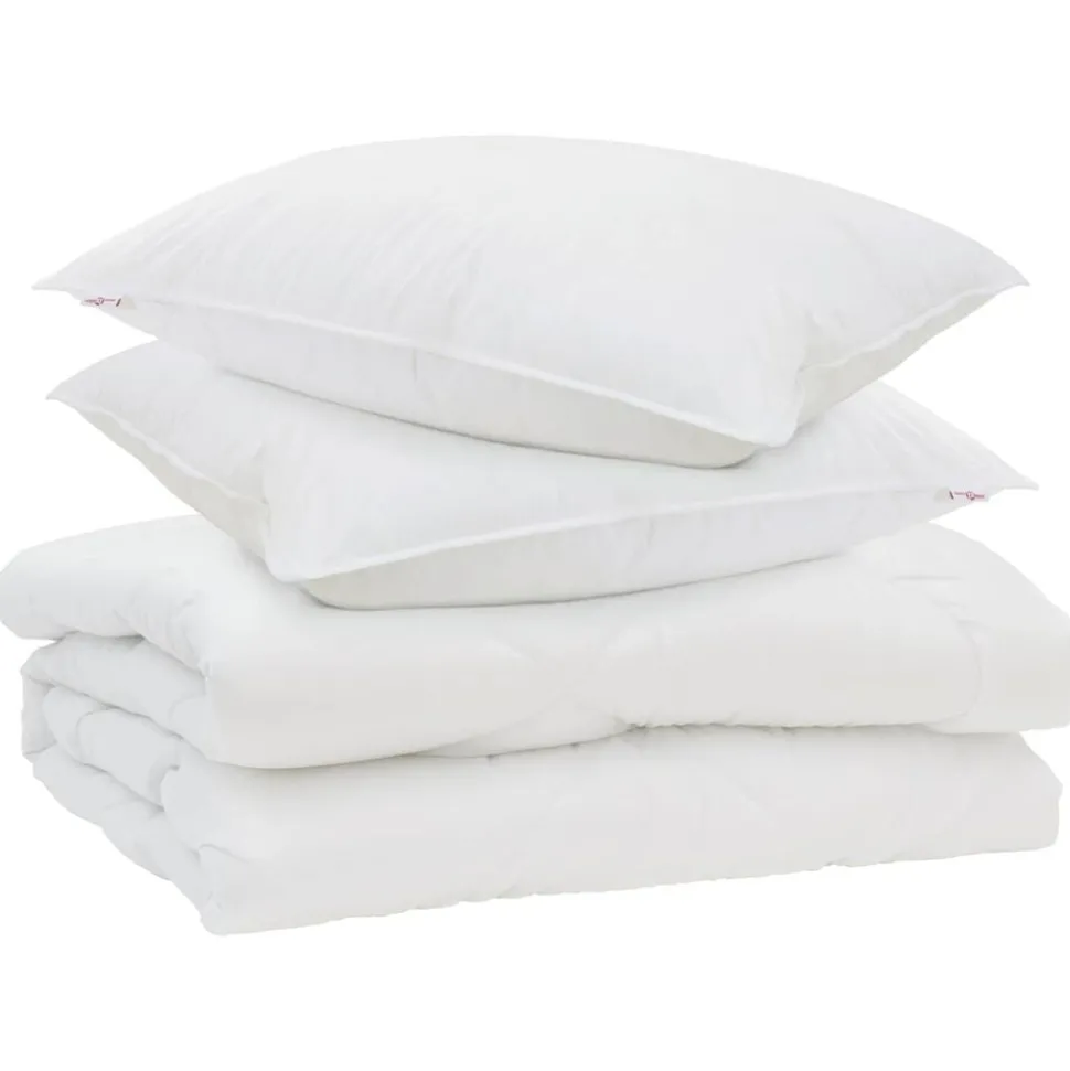 vidaXL Dekbed met kussen 3 pcs Wit Microfibre