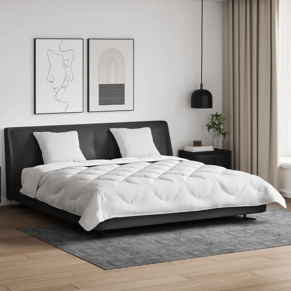 vidaXL Dekbed met kussen 3 pcs Wit Microfibre