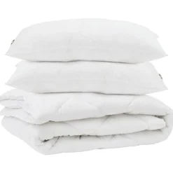 vidaXL Dekbed met kussen 3 pcs Wit Microvezel