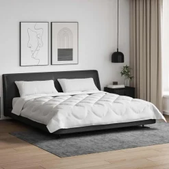 vidaXL Dekbed met kussen 3 pcs Wit Microvezel