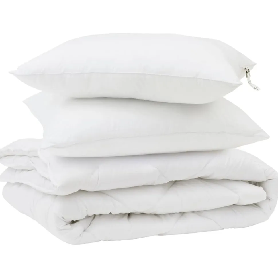 vidaXL Dekbed met kussen 3 pcs Wit Microfibre