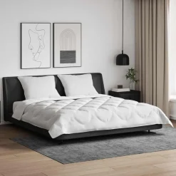 vidaXL Dekbed met kussen 3 pcs Wit Microfibre