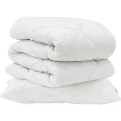vidaXL Dekbed met kussen 2 pcs Wit Microvezel