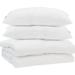 vidaXL Dekbed met kussen 3 pcs Wit Microfibre