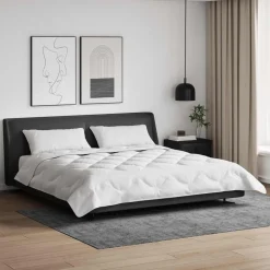 vidaXL Dekbed met kussen 3 pcs Wit Microfibre