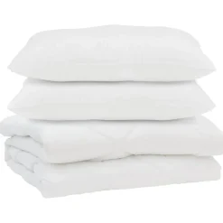 vidaXL Dekbed met kussen 3 pcs Wit Microfibre