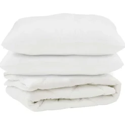 vidaXL Dekbed met kussen 3 pcs Wit Microvezel