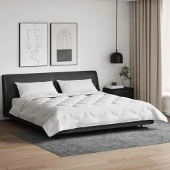 vidaXL Dekbed met kussen 3 pcs Wit Microfibre