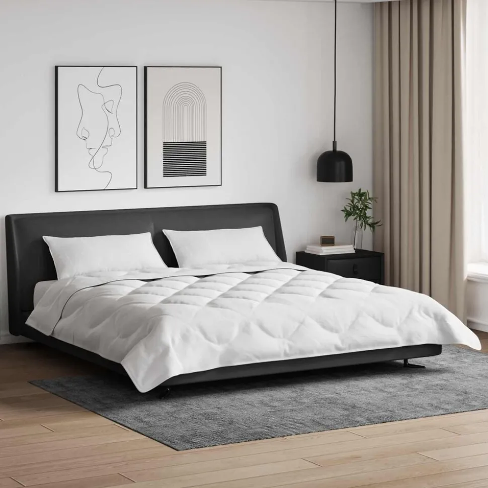 vidaXL Dekbed met kussen 3 pcs Wit Microfibre