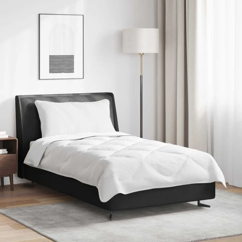 vidaXL Dekbed met kussen 2 pcs Wit Microvezel