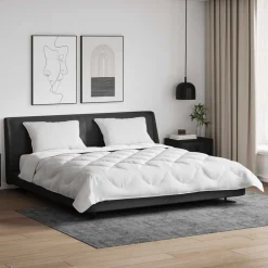 vidaXL Dekbed met kussen 3 pcs Wit Microfibre