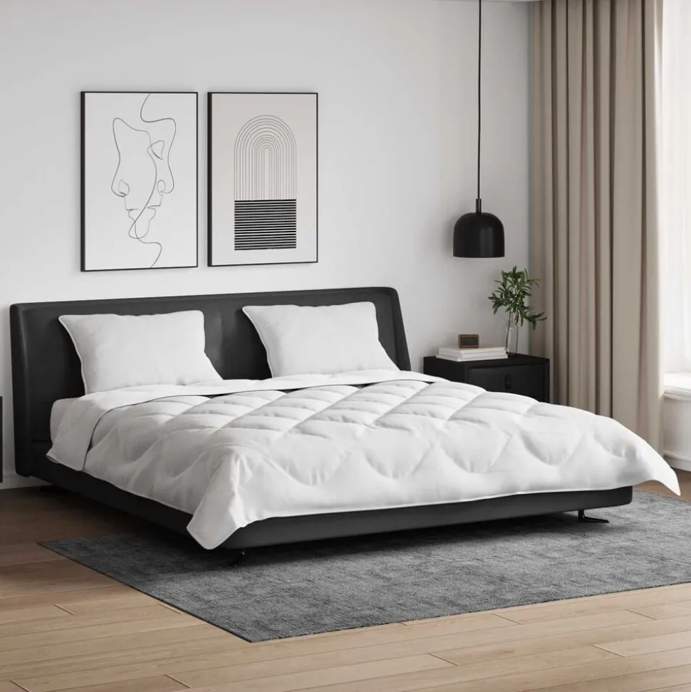 vidaXL Dekbed met kussen 3 pcs Wit Microfibre