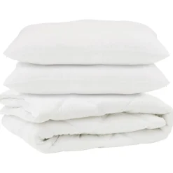 vidaXL Dekbed met kussen 3 pcs Wit Microvezel