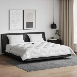 vidaXL Dekbed met kussen 3 pcs Wit Microvezel