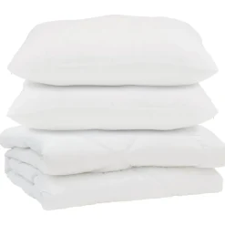 vidaXL Dekbed met kussen 3 pcs Wit Microfibre