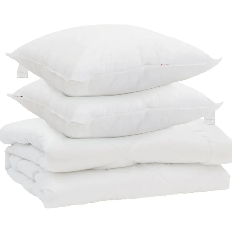 vidaXL Dekbed met kussen 3 pcs Wit Microfibre