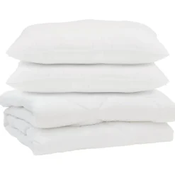 vidaXL Dekbed met kussen 3 pcs Wit Microfibre
