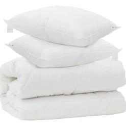vidaXL Dekbed met Kussens met kussen 3 pcs Wit Microvezel