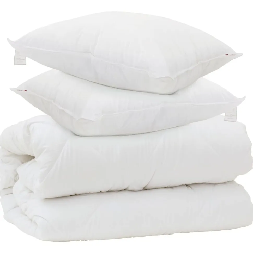 vidaXL Dekbed met Kussens met kussen 3 pcs Wit Microvezel