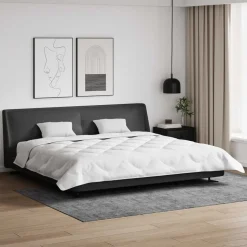 vidaXL Dekbed met Kussens 3 pcs Wit Microfiber en Dons Feather