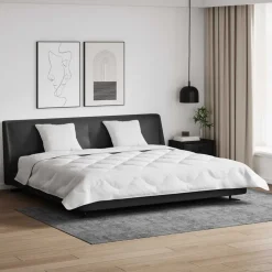 vidaXL Dekbed met Kussens 3 pcs Wit Microfiber en Dons Feather