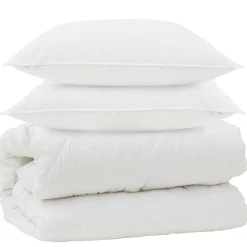 vidaXL Dekbed met Kussens met kussen 3 pcs Wit Microvezel