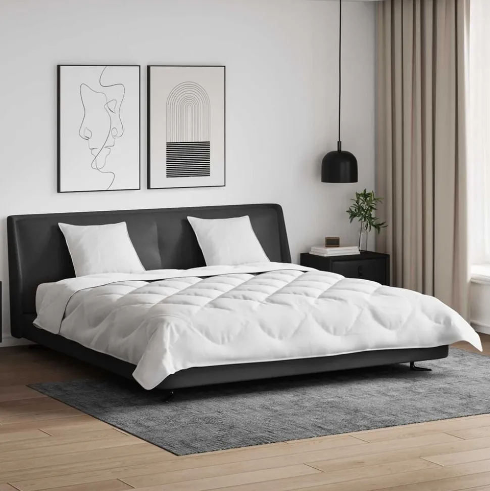 vidaXL Dekbed met Kussens met kussen 3 pcs Wit Microvezel