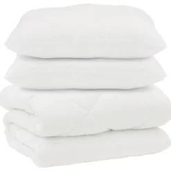 vidaXL Dekbed met Kussens 3 pcs Wit Microfiber en Dons Feather