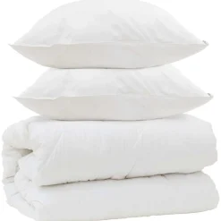 vidaXL Dekbed met Kussens met kussen 3 pcs Wit Microvezel